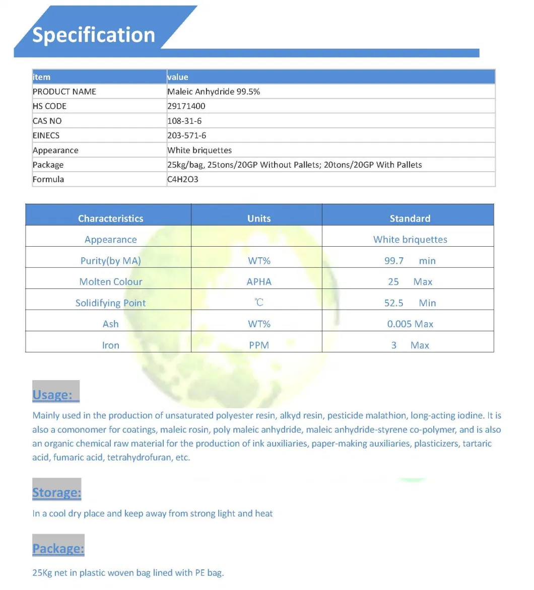 High Quality Lowprice White Solid Maleic Anhydride Price